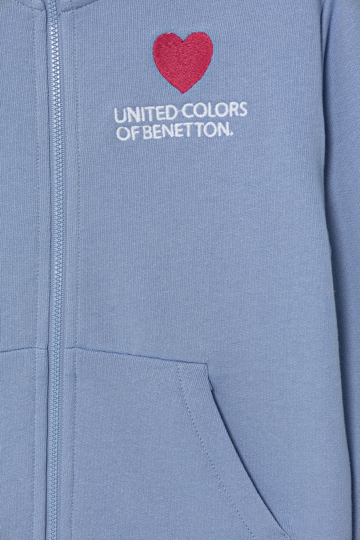 Dziewczynka United Colors of Benetton bluza rozpinana dziecięca bawełniana 3J70G504B.P.Stagionale niebieski