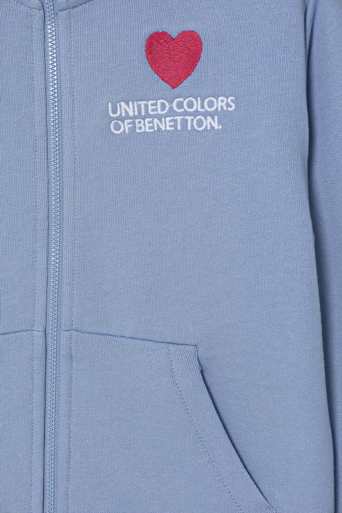 Dziewczynka United Colors of Benetton bluza rozpinana dziecięca bawełniana 3J70G504B.P.Stagionale niebieski