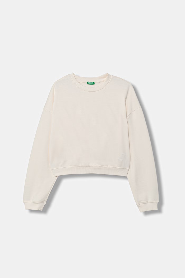 United Colors of Benetton hanorac pentru copii din bumbac bej 3NBMC10SD.G.Stagionale