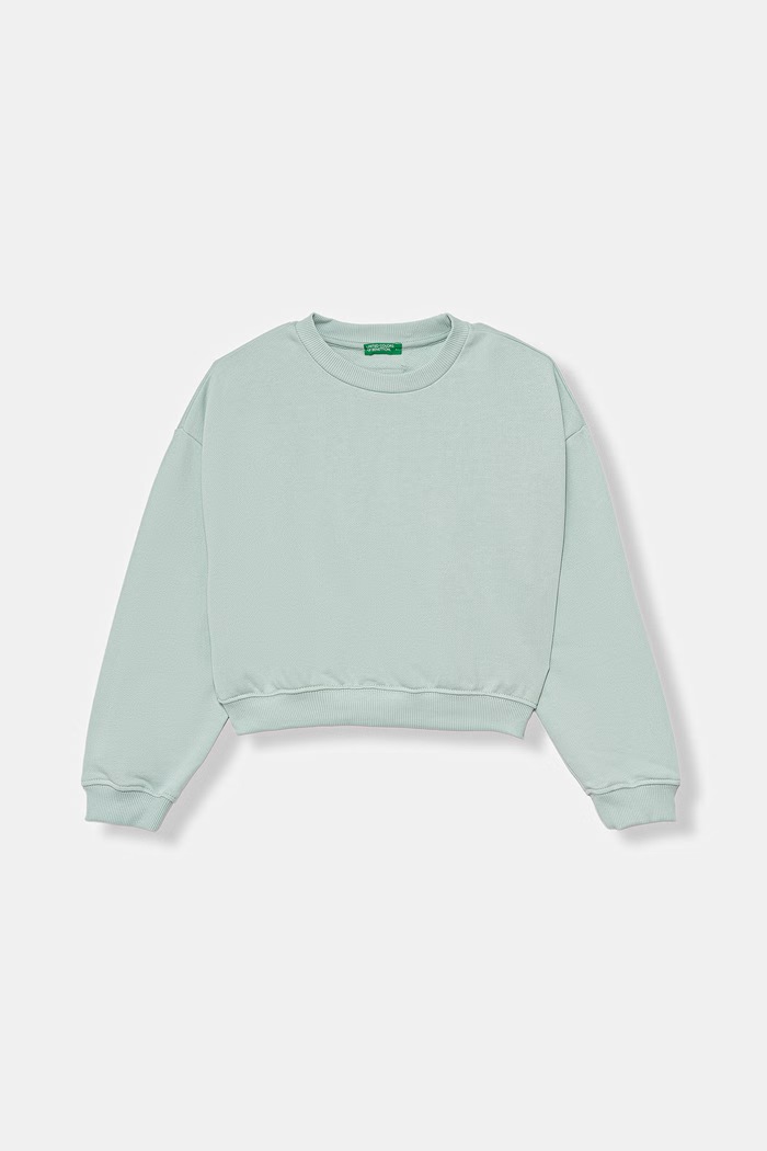 United Colors of Benetton mikina detská bavlnená tyrkysová 3NBMC10SD.G.Stagionale