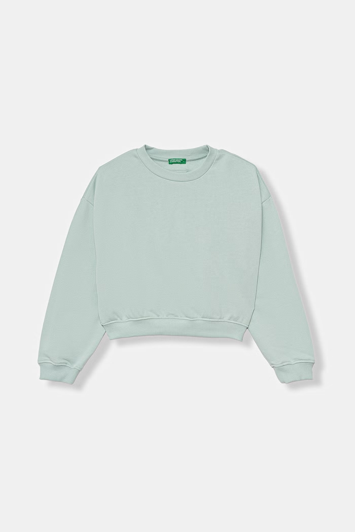 United Colors of Benetton mikina detská bavlnená tyrkysová 3NBMC10SD.G.Stagionale