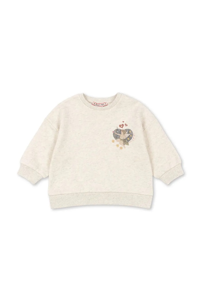 Παιδική βαμβακερή μπλούζα Konges Sløjd LOUPY LOU SWEAT SHIRT OCS χωρίς κουκούλα γκρί KS104350.PreSpring