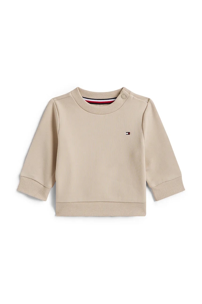 Mikina pre bábätká Tommy Hilfiger nášivka béžová KN0KN02204.PPY2