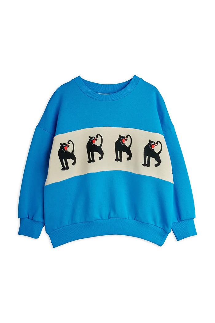 Mini Rodini bluza bawełniana dziecięca Panther 11000341 niebieski SS26