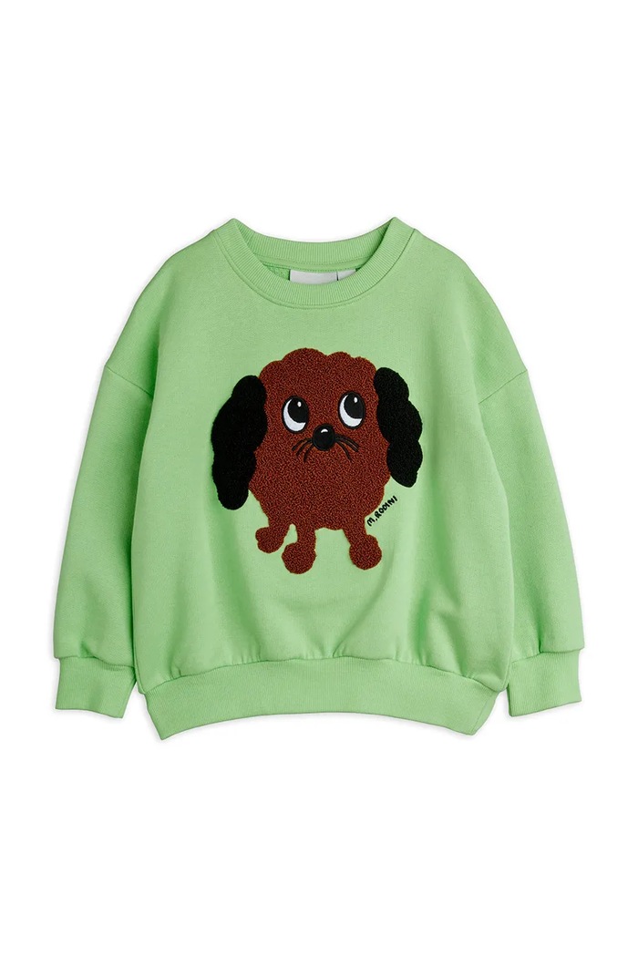 Mini Rodini gyerek melegítőfelső pamutból Doggie 26120109 zöld SS26