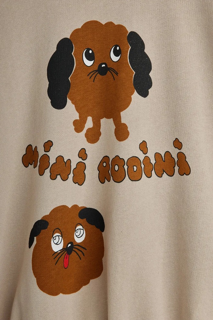 Mini Rodini bluza bawełniana dziecięca Doggies beżowy 26120125