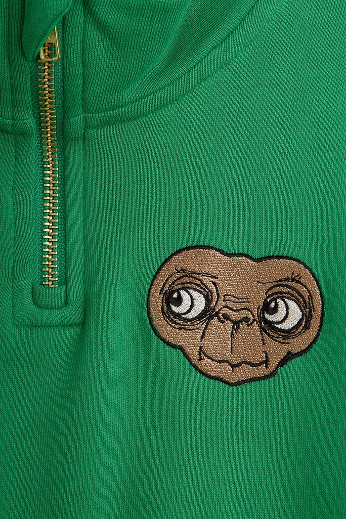 Mini Rodini gyerek melegítőfelső pamutból E.T. zöld 25820100