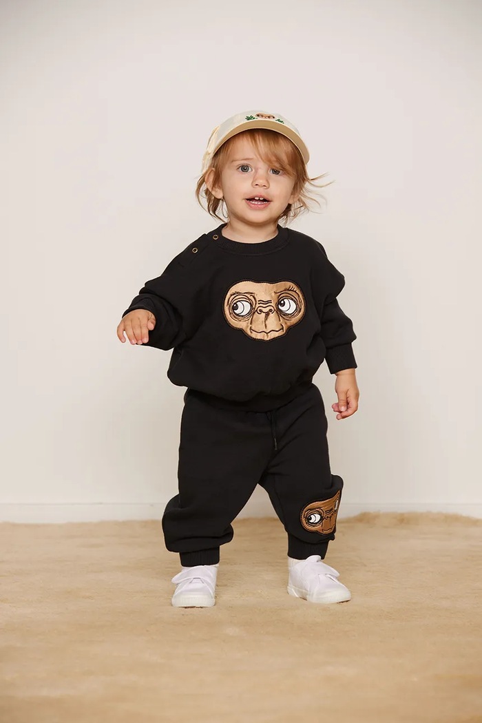 Mini Rodini gyerek melegítőfelső pamutból E.T. pamut fekete 25820101