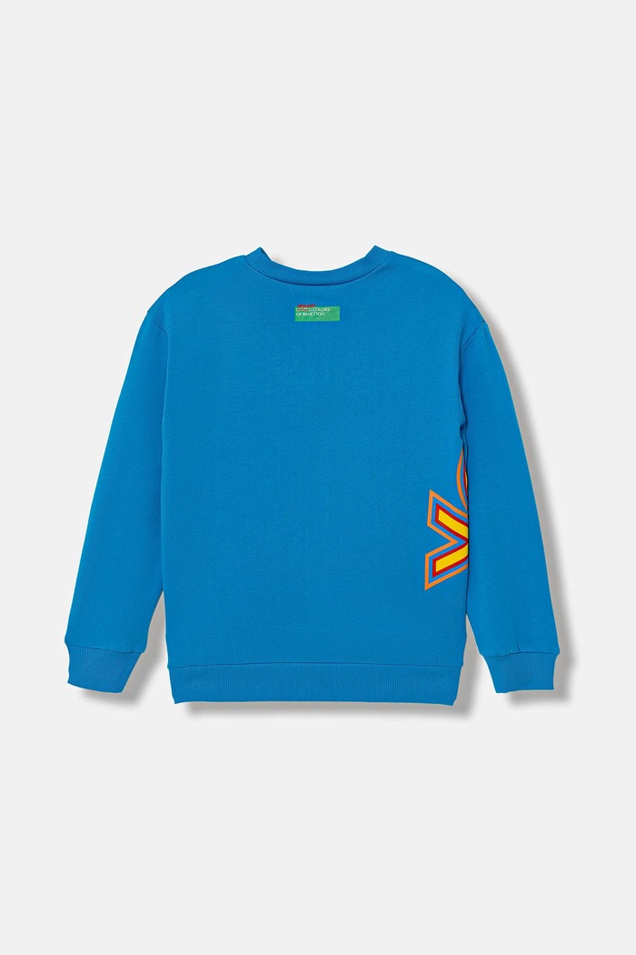 Otroški bombažen pulover United Colors of Benetton 33NVC10QW.G.Seasonal modra SS26