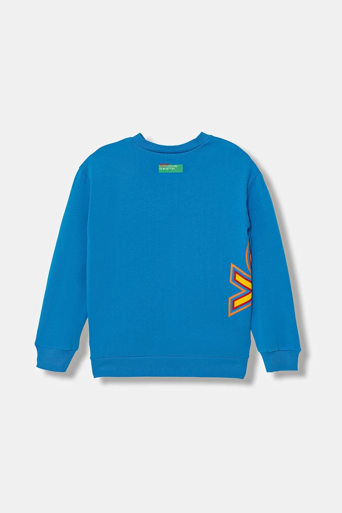 Otroški bombažen pulover United Colors of Benetton 33NVC10QW.G.Seasonal modra SS26