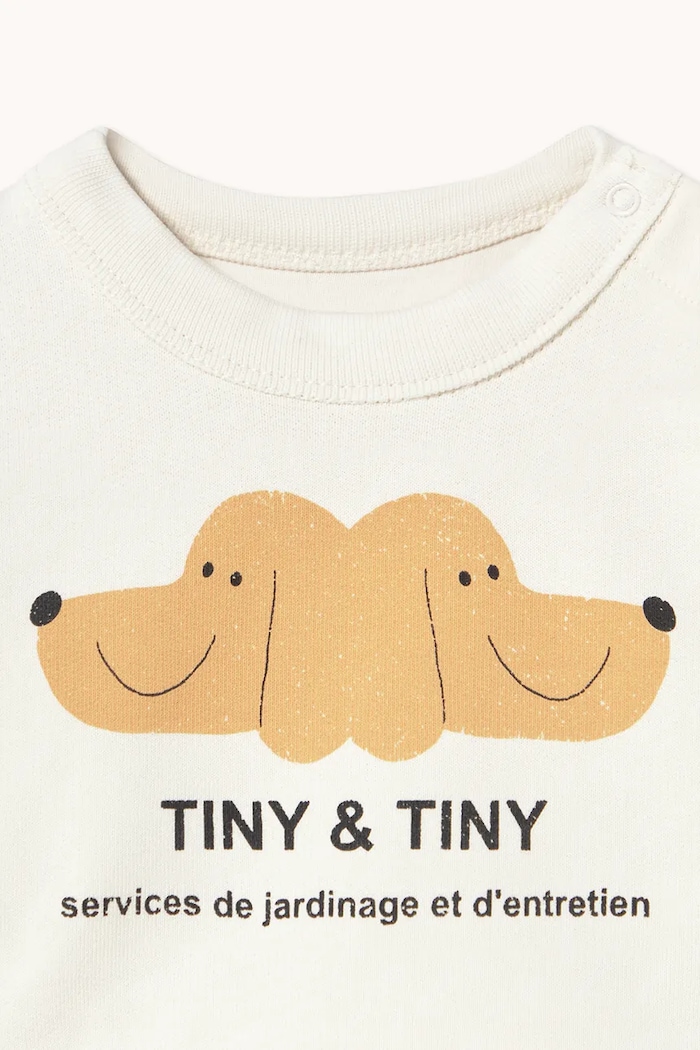 Băieți Tinycottons hanorac de bumbac pentru bebeluși TINY & TINY BABY SWEATSHIRT SS26.153 alb