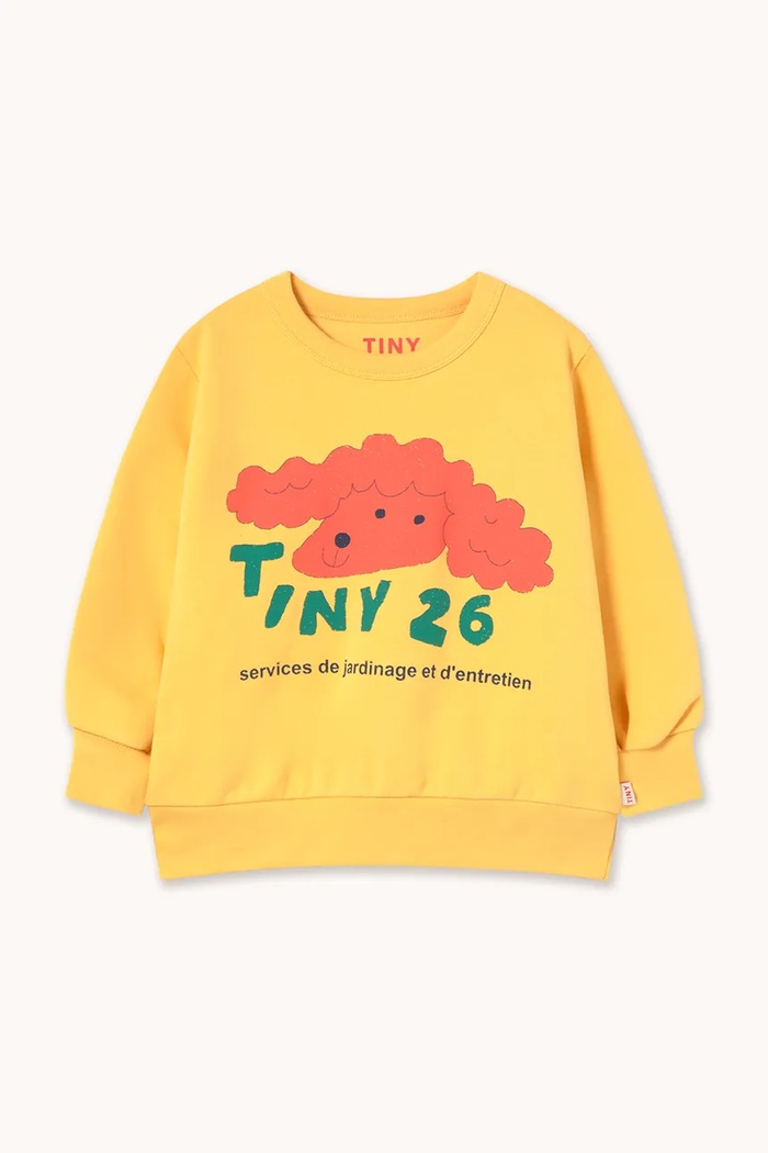 Detská bavlnená mikina Tinycottons RED DOG GRAPHIC SWEATSHIRT SS26.154 žltá SS26