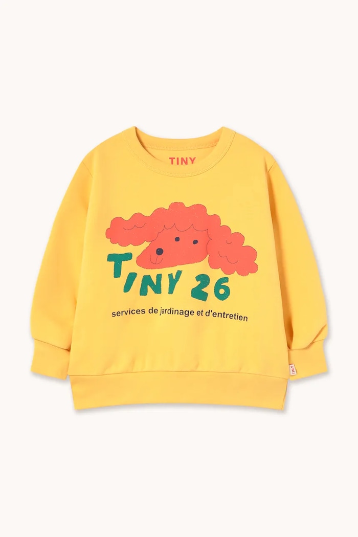 Detská bavlnená mikina Tinycottons RED DOG GRAPHIC SWEATSHIRT SS26.154 žltá SS26