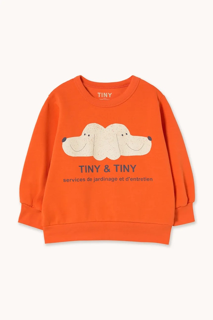 Tinycottons hanorac de bumbac pentru copii TINY&TINY GRAPHIC SWEATSHIRT SS26.156 portocaliu SS26