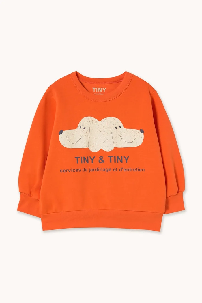 Tinycottons hanorac de bumbac pentru copii TINY&TINY GRAPHIC SWEATSHIRT SS26.156 portocaliu SS26