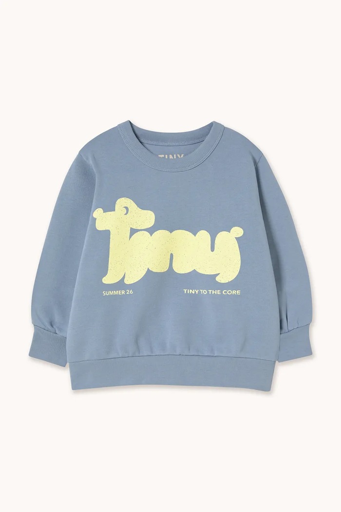 Dječja pamučna dukserica Tinycottons TINY DOG GRAPHIC SWEATSHIRT SS26.158 plava SS26