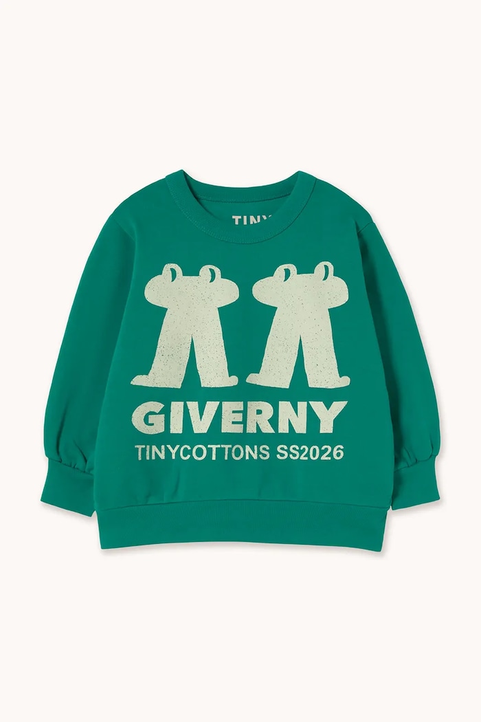 Tinycottons bluza bawełniana dziecięca FROG & FROG GRAPHIC SWEATSHIRT nadruk zielony SS26.162