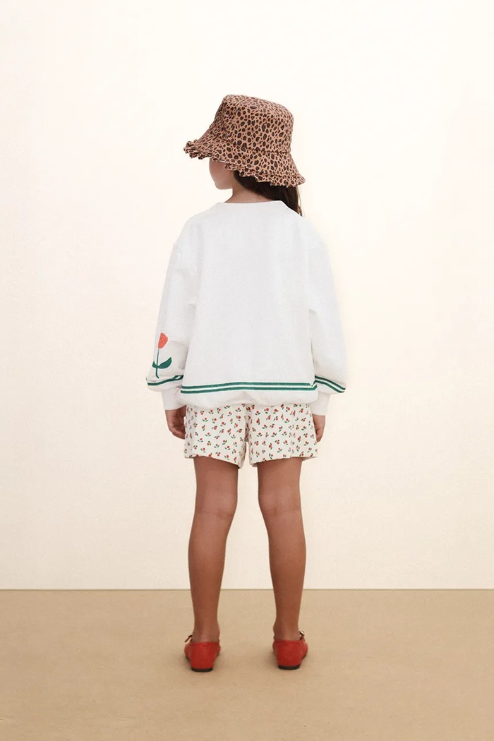 Dětská bavlněná mikina Tinycottons RED ROSES GRAPHIC SWEATSHIRT SS26.168 bílá