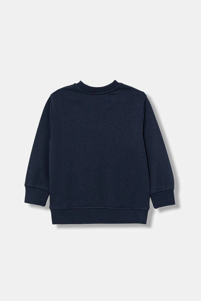 Detská bavlnená mikina Diesel SDROPS OVER SWEAT-SHIRT J02483.KYAZ3 tmavomodrá SS26