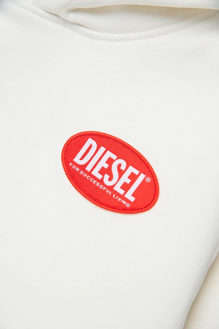 Παιδική βαμβακερή μπλούζα Diesel SPATCHOOD OVER SWEAT-SHIRT λευκό J02624.0GEAD
