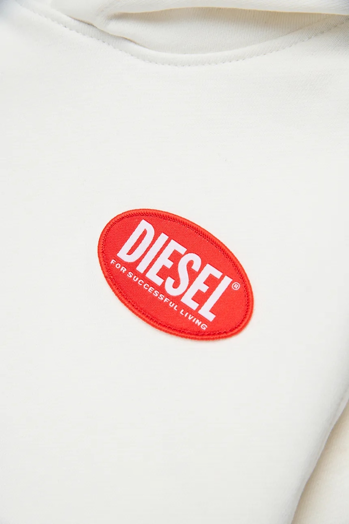 Παιδική βαμβακερή μπλούζα Diesel SPATCHOOD OVER SWEAT-SHIRT λευκό J02624.0GEAD