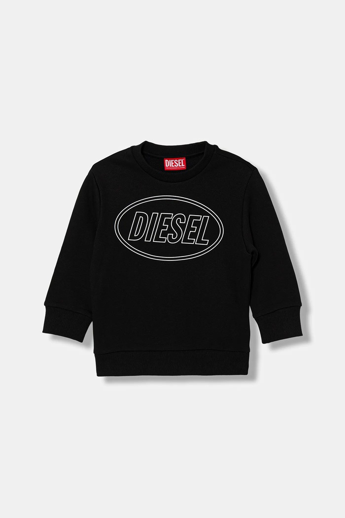 Detská bavlnená mikina Diesel SCIRCLE OVER SWEAT-SHIRT bavlna čierna J02611.0GEAD