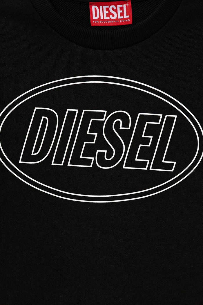 Chlapec Detská bavlnená mikina Diesel SCIRCLE OVER SWEAT-SHIRT J02611.0GEAD čierna