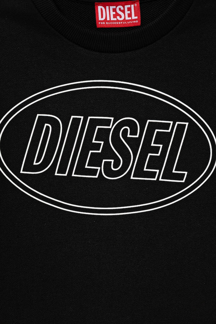 Chlapec Detská bavlnená mikina Diesel SCIRCLE OVER SWEAT-SHIRT J02611.0GEAD čierna