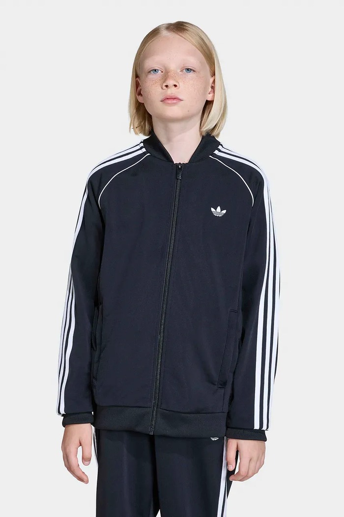 Detská mikina adidas Originals bez kapucne čierna KE2856