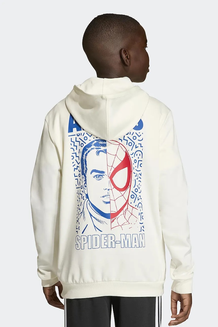 Детская кофта adidas Marvel с капюшоном белый JZ3556