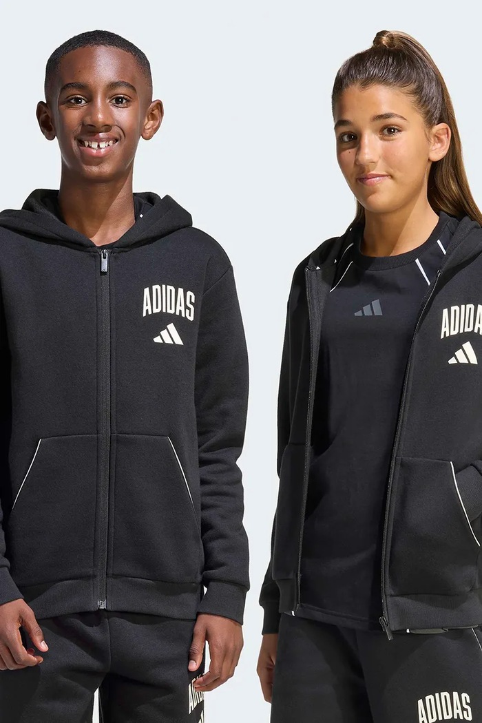 Detská mikina adidas s kapucňou čierna KB9671
