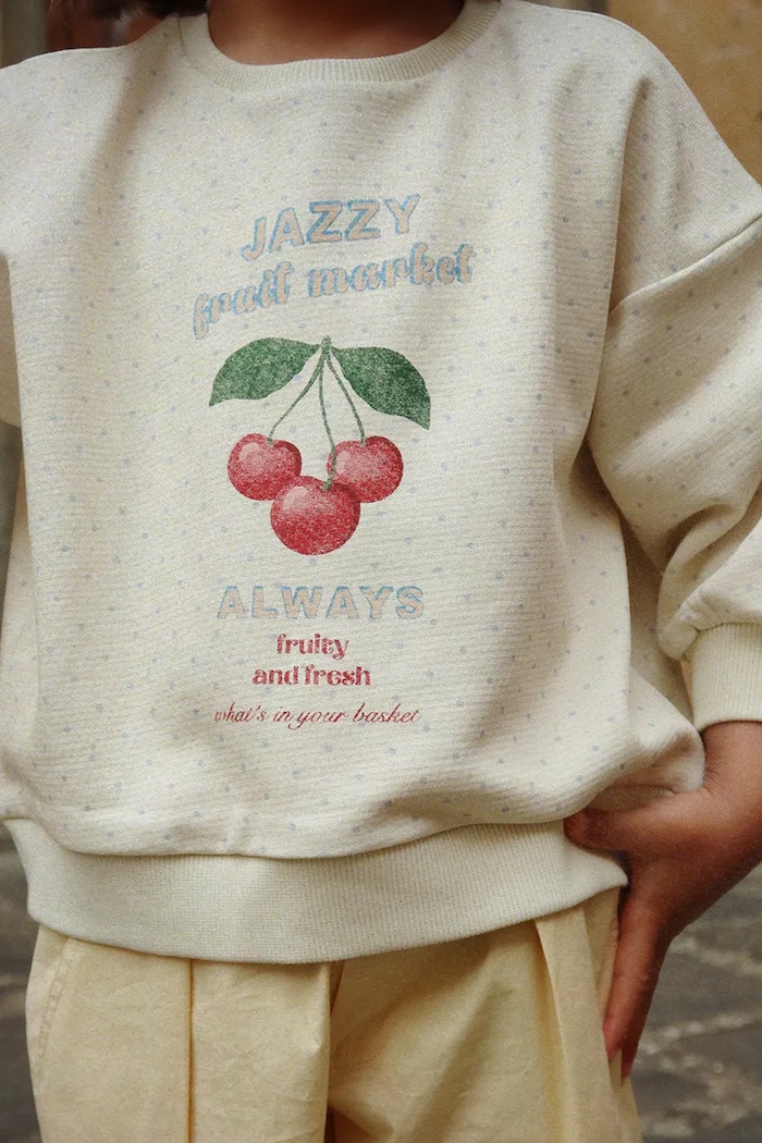 Detská bavlnená mikina Konges Sløjd LOUPY LOU SWEAT SHIRT OCS bavlna biela KS104951.PPY2