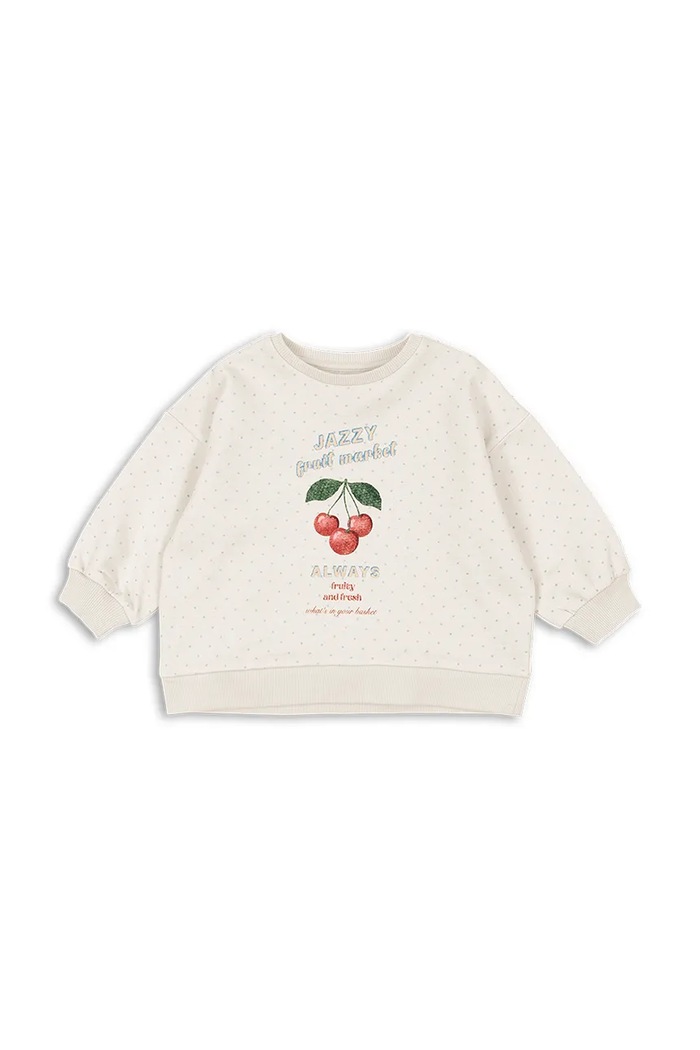 Detská bavlnená mikina Konges Sløjd LOUPY LOU SWEAT SHIRT OCS KS104951.PPY2 biela SS26