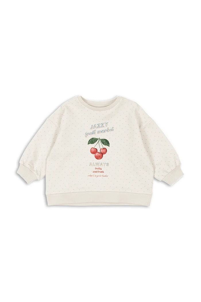 Detská bavlnená mikina Konges Sløjd LOUPY LOU SWEAT SHIRT OCS KS104951.PPY2 biela SS26