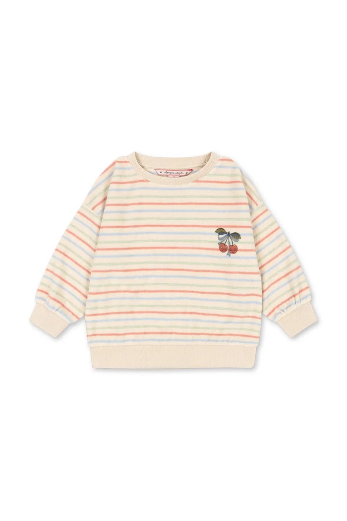 Detská mikina Konges Sløjd ITTY RIB SWEAT SHIRT GOTS bez kapucne viacfarebná KS104853.PPY2