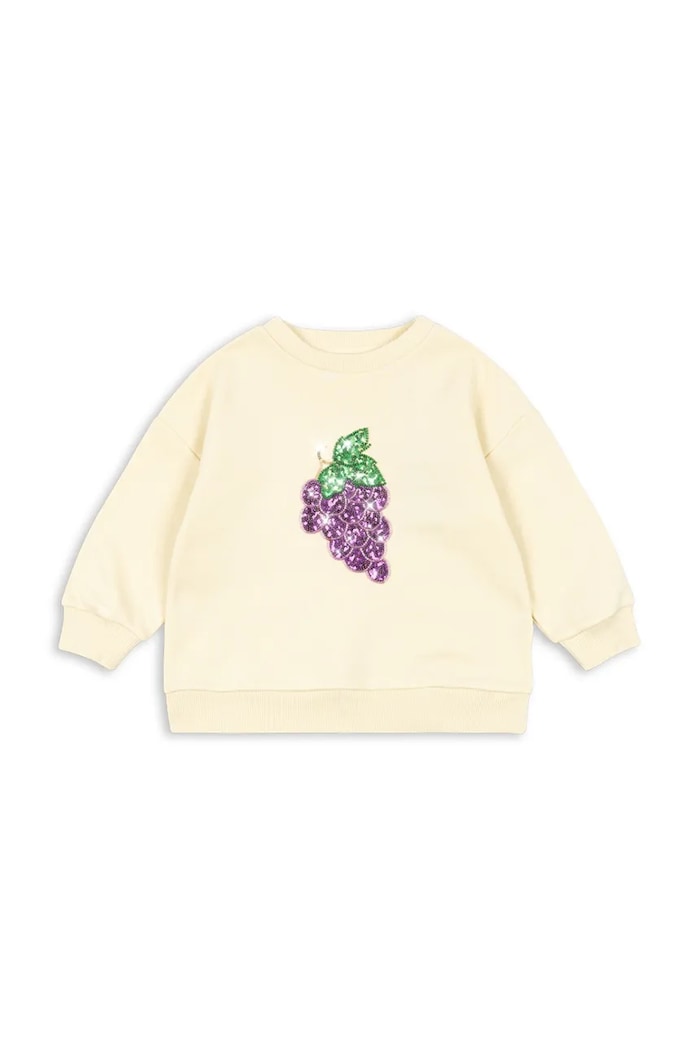 Detská mikina Konges Sløjd LOU SEQUIN SWEAT SHIRT OCS bez kapucne béžová KS104940.PPY2