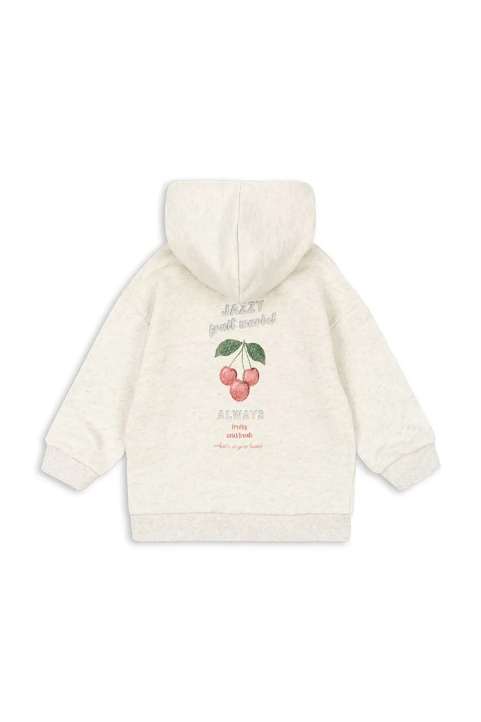 Konges Sløjd bluza bawełniana dziecięca LOUPY SWEAT ZIP HOOD OCS KS104953.PPY2 beżowy SS26