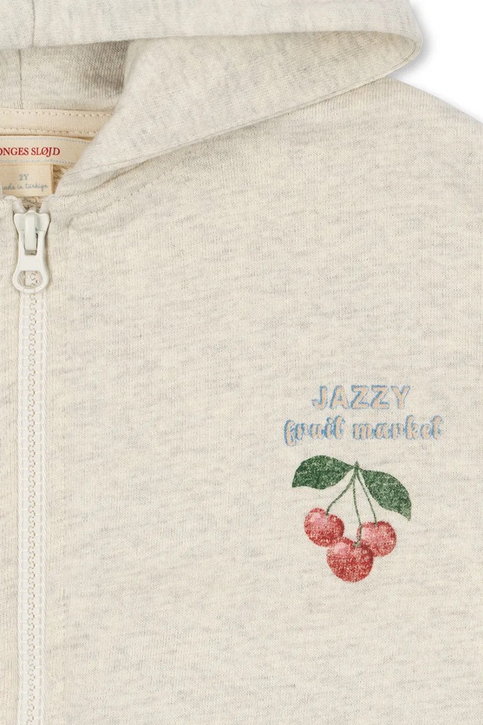 Konges Sløjd bluza bawełniana dziecięca LOUPY SWEAT ZIP HOOD OCS beżowy KS104953.PPY2