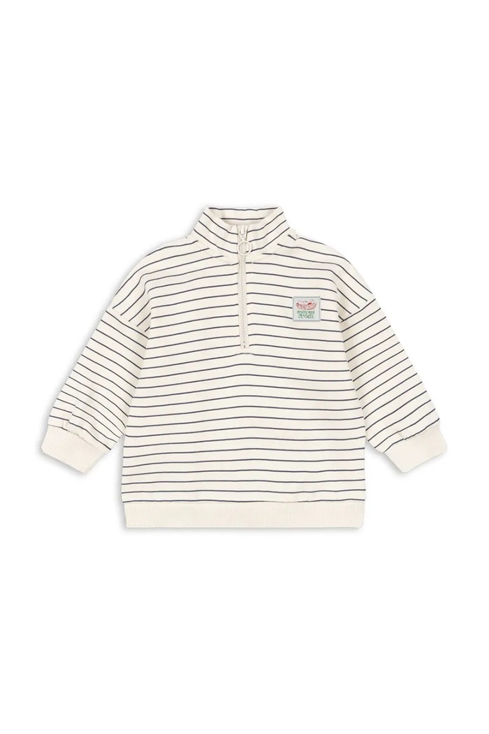 Detská mikina Konges Sløjd LOU STRIPE HALF ZIP SWEAT OCS KS104941.PPY2 béžová SS26