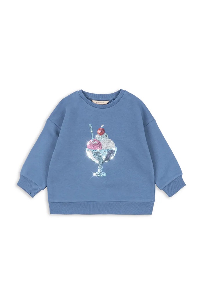 Konges Sløjd bluza dziecięca LOUMILLA SWEAT SHIRT OCS aplikacja niebieski KS104948.PPY2