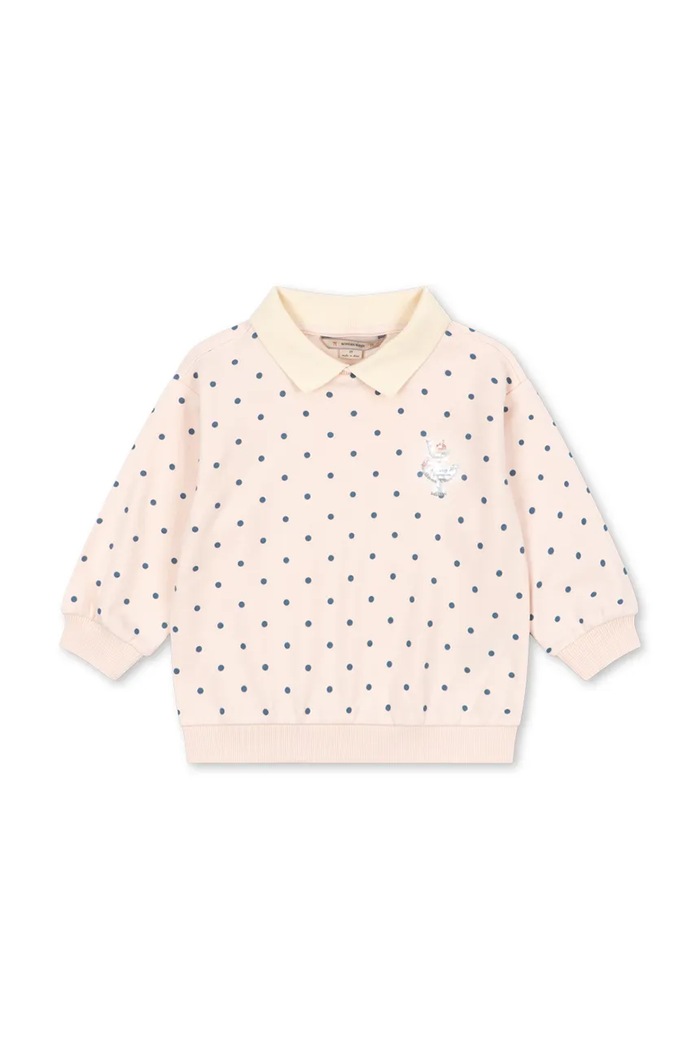 Konges Sløjd bluza bawełniana dziecięca SPOTTY LS POLO GOTS KS105088.PPY2 biały SS26