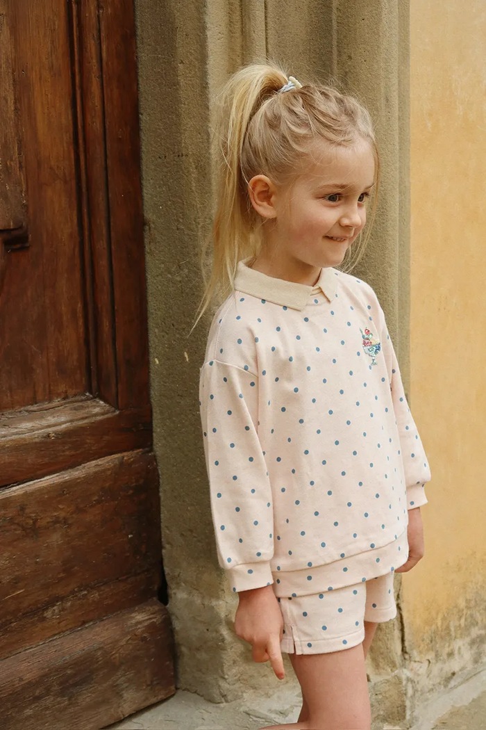 Konges Sløjd bluza bawełniana dziecięca SPOTTY LS POLO GOTS KS105088.PPY2