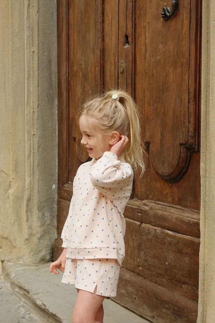 Konges Sløjd bluza bawełniana dziecięca SPOTTY LS POLO GOTS KS105088.PPY2