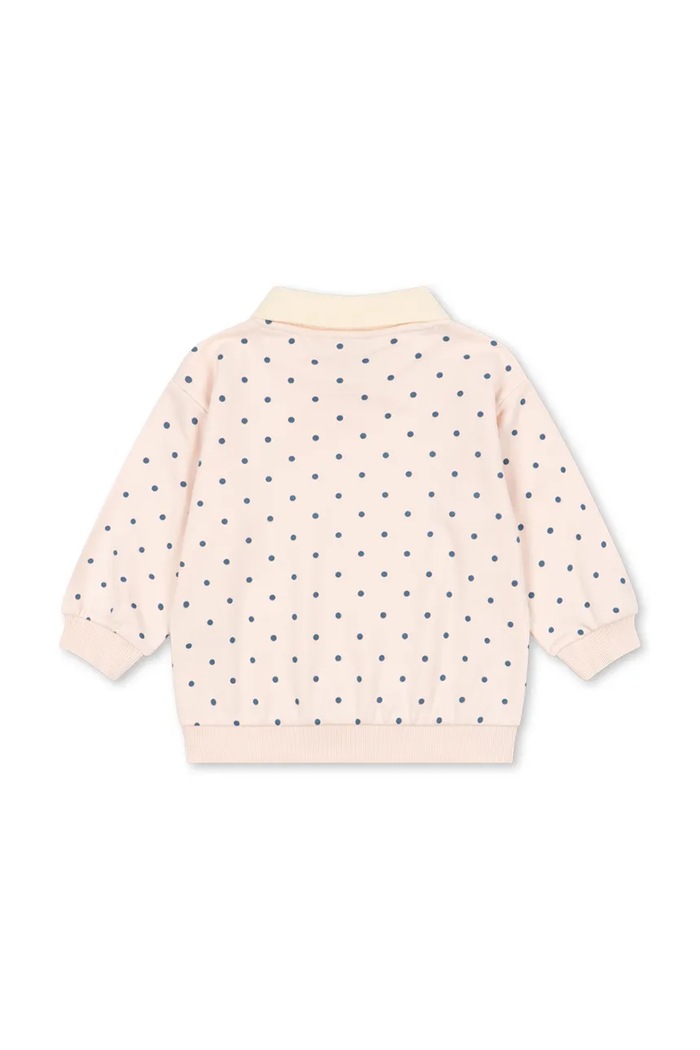 Chłopiec Konges Sløjd bluza bawełniana dziecięca SPOTTY LS POLO GOTS KS105088.PPY2 biały