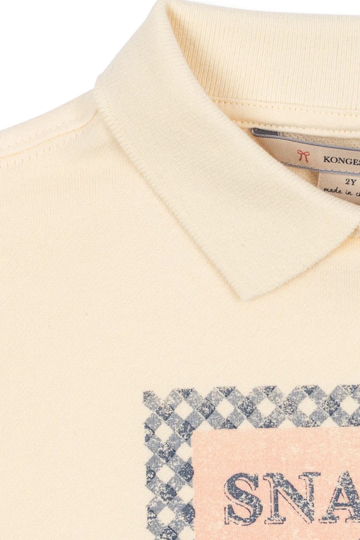 Konges Sløjd bluza bawełniana dziecięca SPOTTY LS POLO GOTS beżowy KS105088.PPY2
