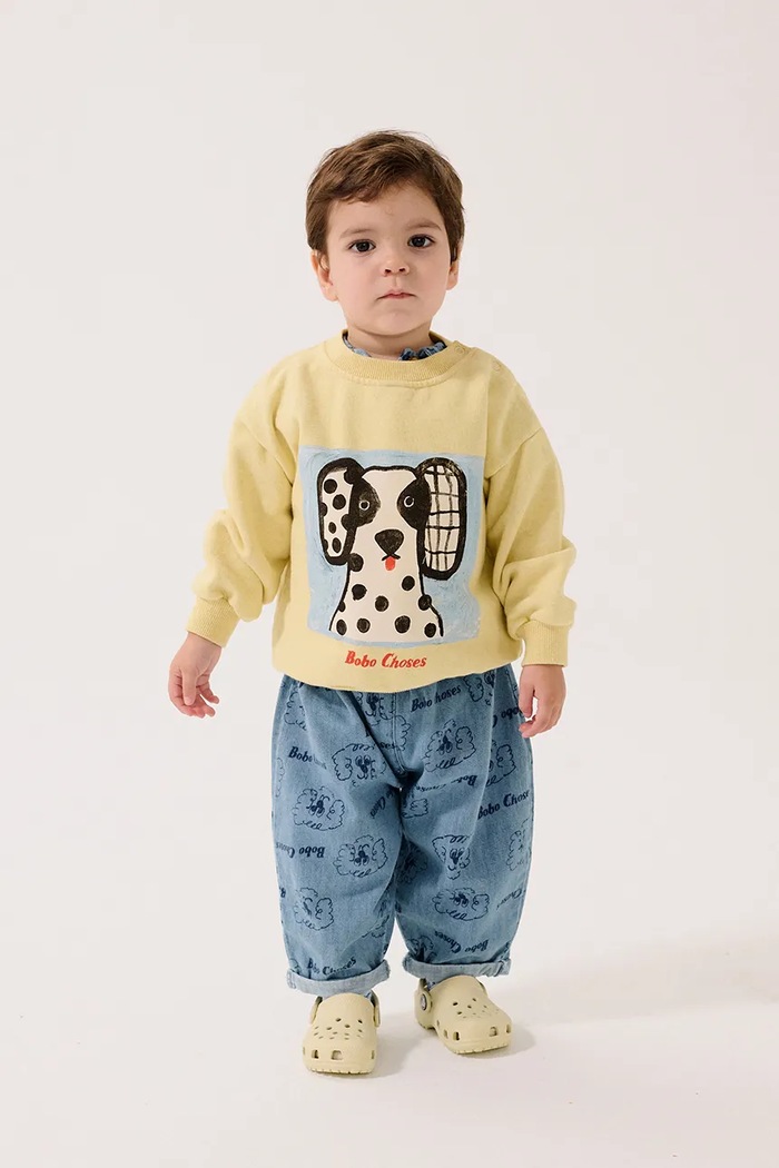 Bombažen pulover za dojenčka Bobo Choses Van Dog rumena 126AB033