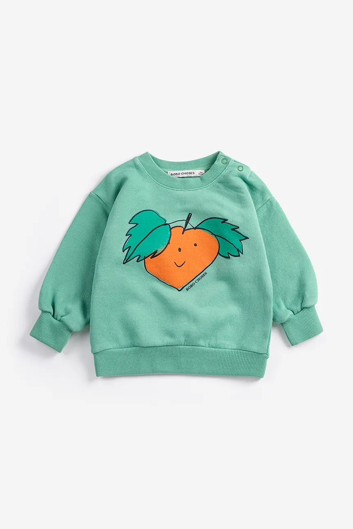 Βαμβακερή μπλούζα μωρού Bobo Choses Tangerine 126AB042 τιρκουάζ SS26
