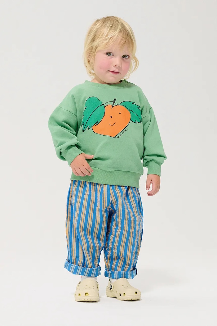 Βαμβακερή μπλούζα μωρού Bobo Choses Tangerine 126AB042 τιρκουάζ