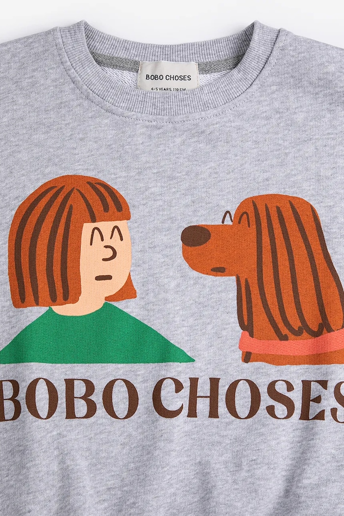 Αγορίστικα Παιδική βαμβακερή μπλούζα Bobo Choses Friends in a Pickle 126AC038 γκρί