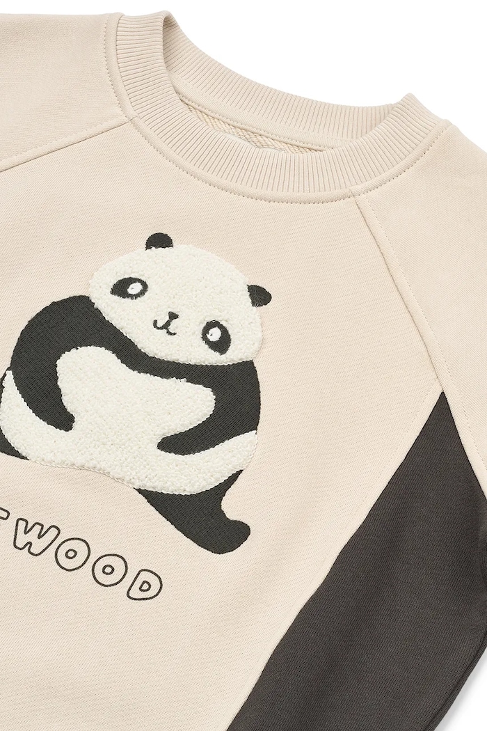 Chlapec Detská bavlnená mikina Liewood Aude Placement Sweatshirt LW20358.PPY2 béžová